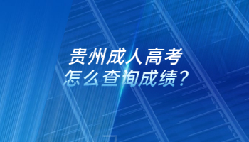 貴州成人高考怎么查詢成績(jī)?
