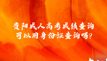 貴陽成人高考成績查詢可以用身份證查詢嗎?