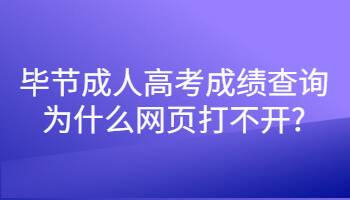 畢節(jié)成人高考成績(jī)查詢?yōu)槭裁淳W(wǎng)頁打不開?