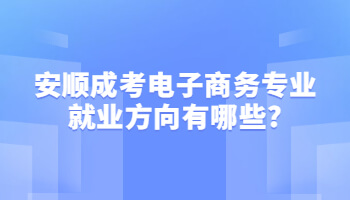 安順成考電子商務專業就業方向有哪些?