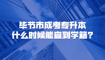 畢節(jié)市成考專升本什么時(shí)候能查到學(xué)籍?