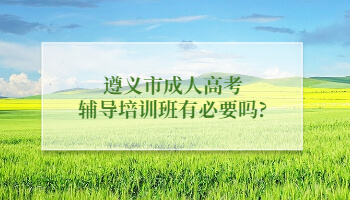 遵義市成人高考輔導(dǎo)培訓(xùn)班有必要嗎?