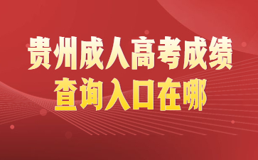 貴州成人高考成績查詢入口
